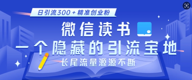 微信读书，一个隐藏的引流宝地，不为人知的小众打法，日引流300+精准创业粉，长尾流量源源不断-第二象限