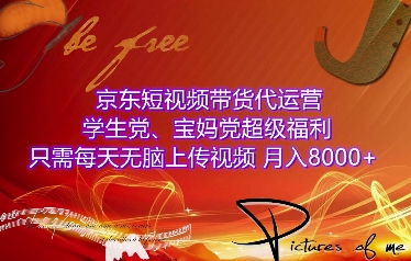 京东短视频带货代运营，学生党、宝妈党超级福利，只需每天无脑上传视频，月入8000+【仅揭秘】-第二象限