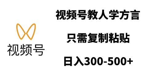 视频号教人学方言，只需复制粘贴，日入多张-第二象限