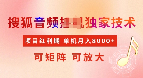全网首发搜狐音频挂JI独家技术，项目红利期，可矩阵可放大，稳定月入8k【揭秘】-第二象限