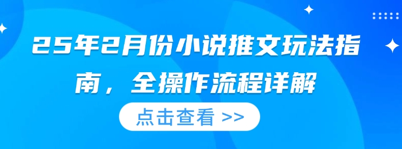 25年2月份小说推文玩法指南，全操作流程详解-第二象限