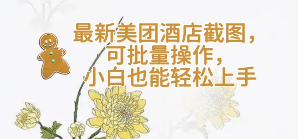 【轻云】最新美团酒店截图，可批量操作，小白也能轻松上手-第二象限