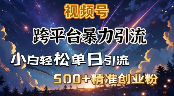 跨平台暴力引流，私域完美闭环，日引500+精准创业粉-第二象限
