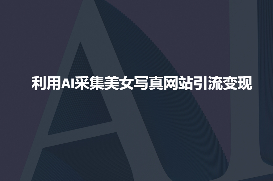 利用AI采集美女写真网站引流变现，引流嘎嘎的-第二象限