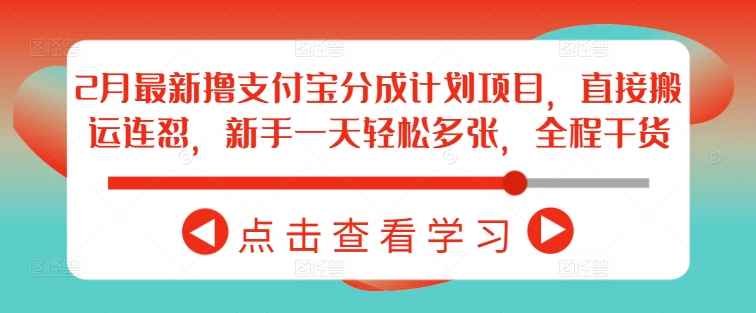 2月最新撸支付宝分成计划项目，直接搬运连怼，新手一天轻松多张，全程干货-第二象限