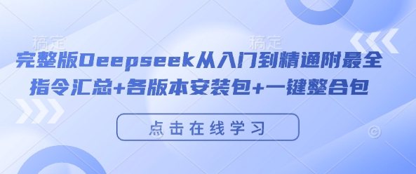 完整版Deepseek从入门到精通附最全指令汇总+各版本安装包+一键整合包-第二象限