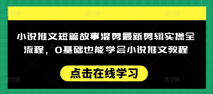 小说推文短篇故事混剪最新剪辑实操全流程，0基础也能学会小说推文教程，肯干多发日入多张-第二象限
